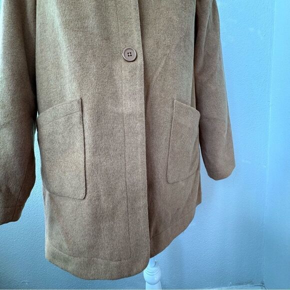 Denim &Co Tan Coat QVC Two Pockets V Neck SZ Small NWOT - Picture 10 of 14